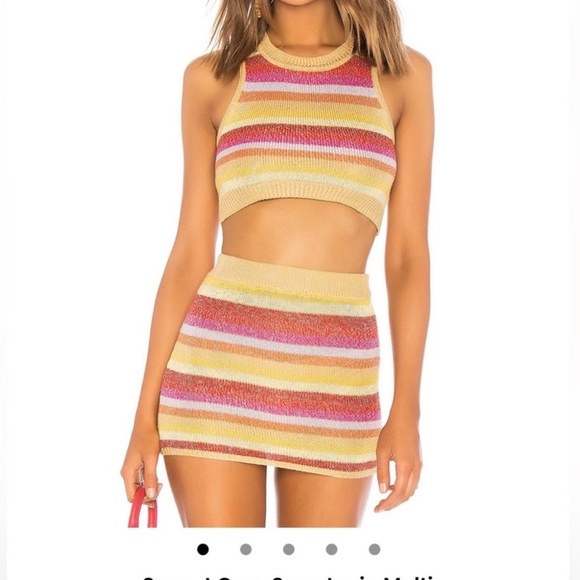 SET Lovers and Friends Sunset Crop Sweater & Skirt ($250 on Revolve) Size M